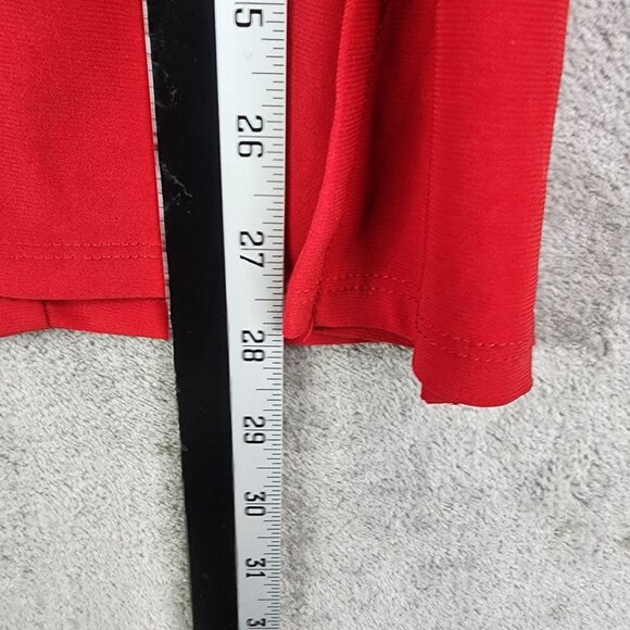 Women's Red Antthony Blouse Top Shirt Studded Short Sleeve Rround Neck Size XL - Picture 11 of 12